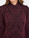 Baroque Jacquard Design Jersey Dress - Wine