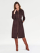 Stretch Cord Zip Front Dress - Chocolate
