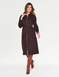 Stretch Cord Zip Front Dress - Chocolate