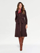Stretch Cord Zip Front Dress - Chocolate