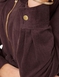 Stretch Cord Zip Front Dress - Chocolate