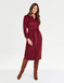 Stretch Cord Zip Front Dress - Wine