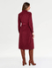 Stretch Cord Zip Front Dress - Wine