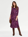 Twist Front Warm Handle Print Dress - Raspberry