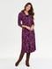 Twist Front Warm Handle Print Dress - Raspberry