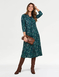 Twist Front Warm Handle Print Dress - Teal