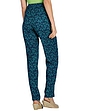 Viscose Print Trouser - Navy Turquoise Feather