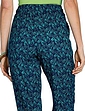 Viscose Print Trouser - Navy Turquoise Feather