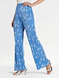 Floral Plisse Trouser - Blue