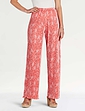 Floral Plisse Trouser - Coral Print