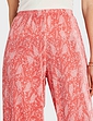 Floral Plisse Trouser - Coral Print