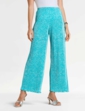 Floral Plisse Trouser - Turquoise