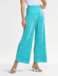 Floral Plisse Trouser - Turquoise