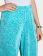 Floral Plisse Trouser - Turquoise