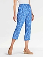 Viscose Crop Print Trouser - Cornflower Blue