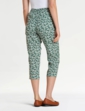 Viscose Crop Print Trouser - Khaki