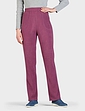 Pull On Elasticated Waist Fleece Trousers With Zip Pockets - Berry