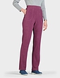 Pull On Elasticated Waist Fleece Trousers With Zip Pockets - Berry