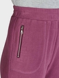 Pull On Elasticated Waist Fleece Trousers With Zip Pockets - Berry