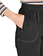 Pull On Elasticated Waist Fleece Trousers With Zip Pockets - Black