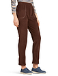 Pull On Elasticated Waist Fleece Trousers With Zip Pockets - Chocolate