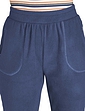 Pull On Elasticated Waist Fleece Trousers With Zip Pockets - Navy
