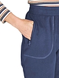 Pull On Elasticated Waist Fleece Trousers With Zip Pockets - Navy