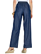 Pull On Denim Trouser with Button Front Detail - Indigo