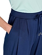 Jersey Pleat Front Trousers - Navy