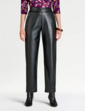 Faux Leather Pull On Trouser - Black