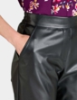 Faux Leather Pull On Trouser - Black