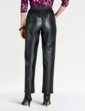 Faux Leather Pull On Trouser - Black