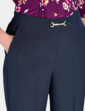 Snaffle Detail Stretch Pull On Trouser - Navy