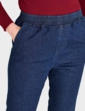 Fleece Lined Pull On Jean - Indigo