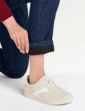 Fleece Lined Pull On Jean - Indigo