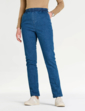 Fleece Lined Pull On Jean - Stonewash