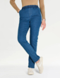 Fleece Lined Pull On Jean - Stonewash