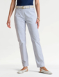 Stripe Cotton Chino Pull On Trouser - White