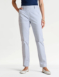 Stripe Cotton Chino Pull On Trouser - White