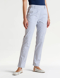 Stripe Cotton Chino Pull On Trouser - White