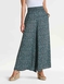 Deep Shirred Waist Print Culotte - Black