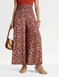 Deep Shirred Waist Print Culotte - Chestnut