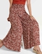 Deep Shirred Waist Print Culotte - Chestnut