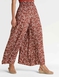 Deep Shirred Waist Print Culotte - Chestnut