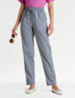 Elasticated Waist Linen Look Trouser - Denim