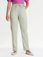 Elasticated Waist Linen Look Trouser - Light Khaki