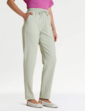 Elasticated Waist Linen Look Trouser - Light Khaki
