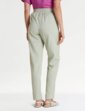 Elasticated Waist Linen Look Trouser - Light Khaki