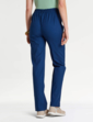 Pull On Embroidered Leg Trouser - Navy