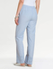 Cutwork Hem Elasticated Back Waist Cotton Trouser - Blue